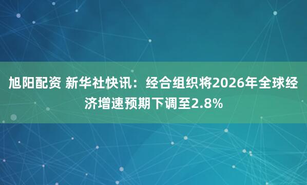 旭阳配资 新华社快讯：经合组织将2026年全球经济增速预期下调至2.8%